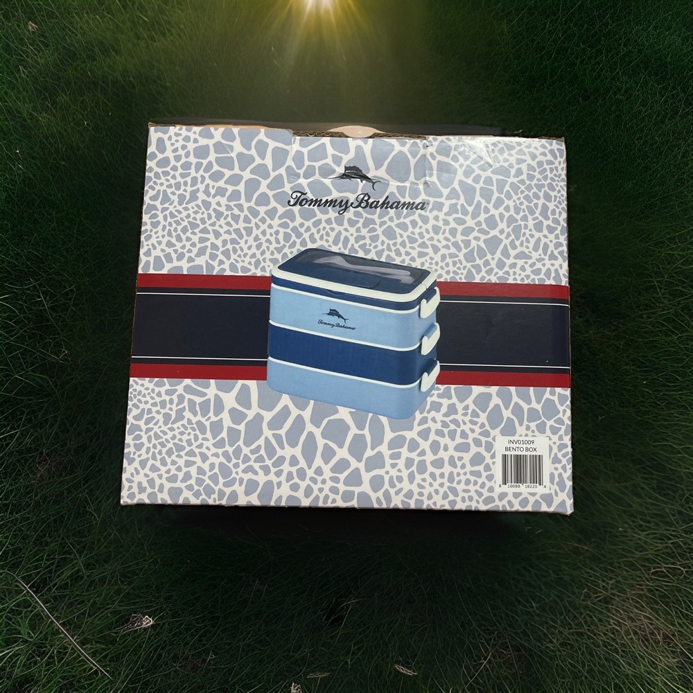 Tommy Bahama Bento Box 3-Tier Partitioned Leakproof Lunch Storage New in Box